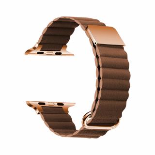 Stylový kožený řemínek s magnetem pro Apple Watch - Hnědý Velikost: 42/44/45/49mm, Barva: Coffee