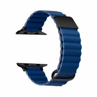 Stylový kožený řemínek s magnetem pro Apple Watch - Tmavě modrý Velikost: 38/40/41mm, Barva: Tmavě modrá