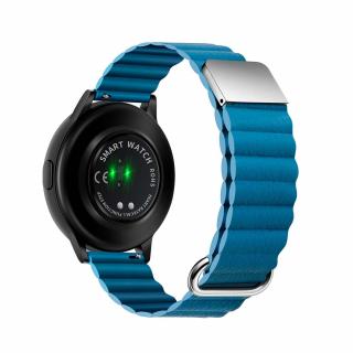 Stylový kožený řemínek s magnetem pro chytré hodinky 20mm Velikost: 20mm, Barva: Modrá