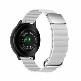 Stylový kožený řemínek s magnetem pro chytré hodinky 22mm Velikost: 22mm, Barva: Bílá
