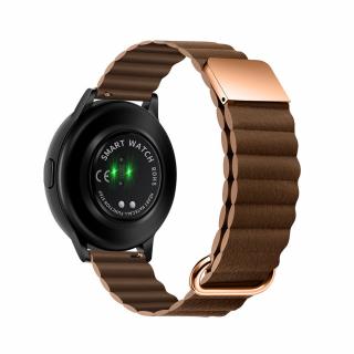 Stylový kožený řemínek s magnetem pro chytré hodinky 22mm Velikost: 22mm, Barva: Coffee