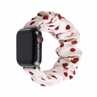Stylový řemínek pro Apple Watch - Bílý s červenými puntíky Velikost: 38/40/41mm, Barva: Bílá