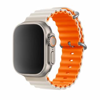 Stylový vroubkovaný řemínek pro Apple Watch - Šedý Velikost: 38/40/41mm, Barva: Fog