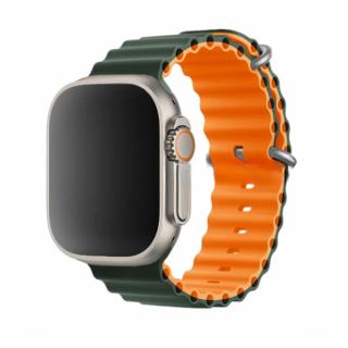 Stylový vroubkovaný řemínek pro Apple Watch - Zeleno-oranžový Velikost: 38/40/41mm, Barva: Khaki