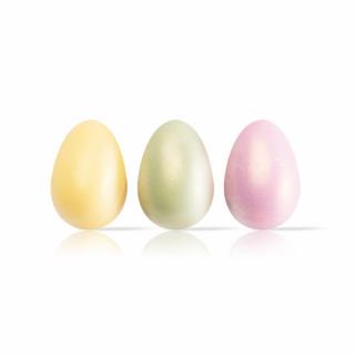 Čokoládová dekorácia 3 vajíčka - žlté ružové zelené 36ks - 3,5x2,3cm 36ks(77781)