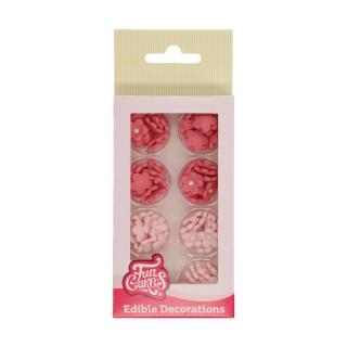 FC cukrové kvety - mini ružovo/ružové 64ks