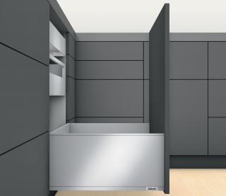 BLUM Legrabox pure TOB šedý - sada F 600 / 70 kg bez čelního kování