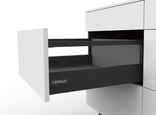 Cemux A Box zásuvka antracit H199 s relingem Délka: 500 mm