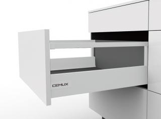 Cemux A Box zásuvka bílá H199 s relingem Délka: 400 mm