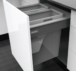 CEMUX Sorter Bins 600 mm - 2 x 35L, výška 570 mm + A Box bílý