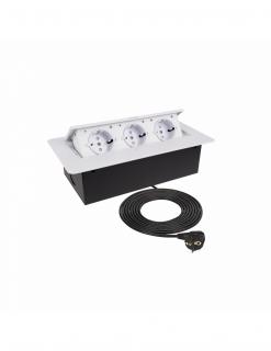 Design Light výklopná zásuvka BOX 3x 230V s 1,5 m kabelem bílá