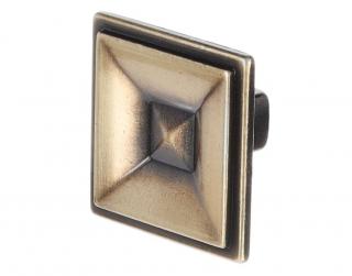 Knopka Elvira rustikální broušený bronz lesklý 35 x 35 mm