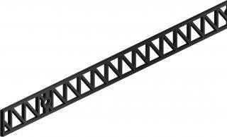 ROC DESIGN - horní kolejnice R04 ocel černá mat Délka: 195 cm