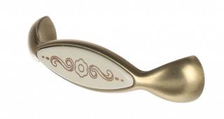 Úchytka Anika matný bronz/ porcelán