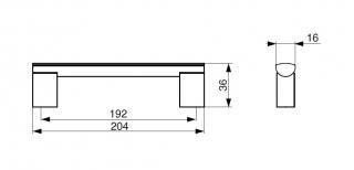 Úchytka kovová Porta černá matná Rozteč: 192mm