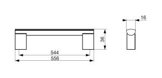 Úchytka kovová Porta černá matná Rozteč: 544 mm