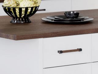 Úchytka Silvie XL dřevěná ořech lakovaný/černá matná 160 mm