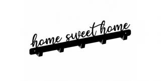 Věšák HOME SWEET HOME černý