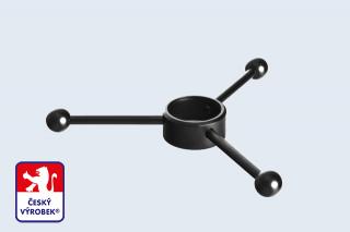 Věšák tříramenný Barva: černá mat, Délka: 100 mm