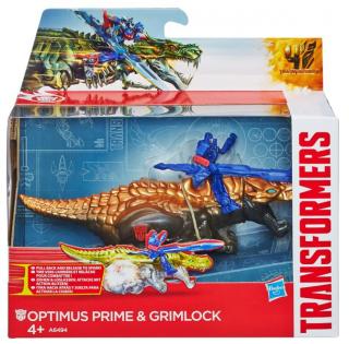 TRA 4 TRANSFORMEŘI NA ZVÍŘATECH Optimus Prime a Grimlock