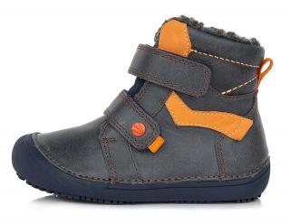 Chlapecké zimní boty barefoot D.D.step W063-374 (Dětská zimní kožená barefoot obuv)