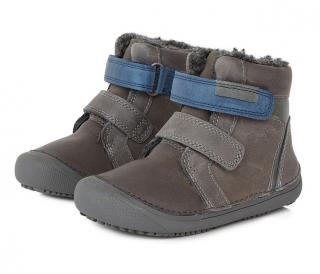 Chlapecké zimní boty D.D.step W063-740A barefoot (Dětská zimní kožená barefoot obuv)