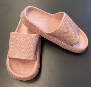 Dámské pohodlné růžové nazouváky - pantofle