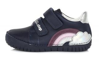 Dívčí kožené boty D.D.step S050-321B s duhou