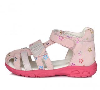 Růžové kožené sandálky D.D.step AC290-788A