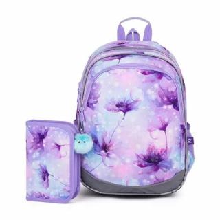 SET Školní batoh s penálem TOPGAL ELLY 24050 (Školní batoh v barvách Ledového království)