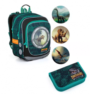 SET Školní batoh s penálem TOPGAL ENDY 23039 s dinosaury