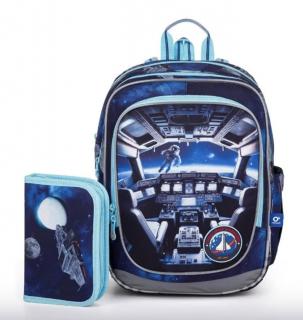 SET Školní batoh s penálem TOPGAL Endy 24051 Apollo (Školní batoh Topgal vesmír)