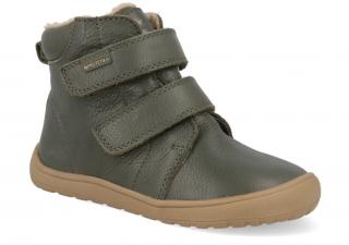 Zelené zimní barefoot boty PROTETIKA  DENY GREEN (Kožená zimní obuv Protetika)