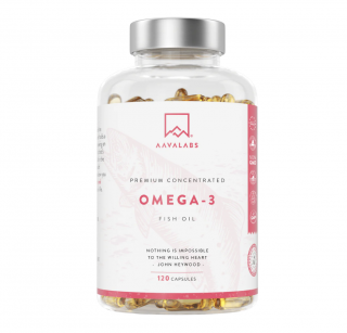 Aavalabs - Prémiový Omega-3 Rybí olej (120 kapslí)