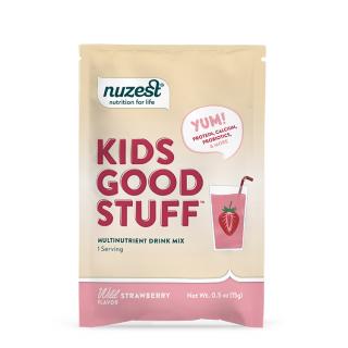 Nuzest - Kids Good Stuff, proteinový nápoj v prášku, jahoda, 15 g (1 porce)