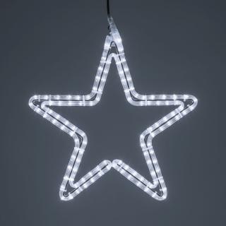 LED motiv hvězda průměr 50cm, 230V venkovní, studená bílá (Vánoční hvězda svítící)