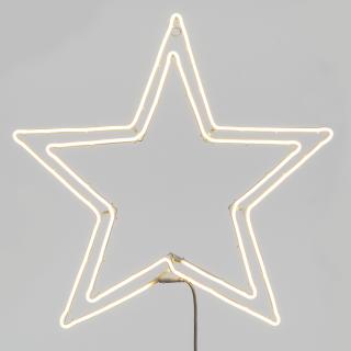 LED neon motiv hvězda průměr 75cm, 230V venkovní, teplá bílá (Vánoční hvězda svítící)
