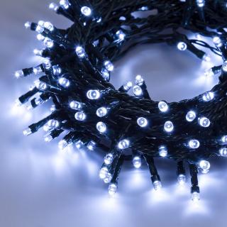 LED řetěz 60,5m 1500 LED 31V venkovní, 8 programů, studená bílá (vánoční led řetězy)