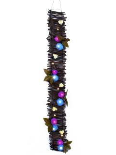Růže na úzkém plůtku, s LED diodami, 120cm