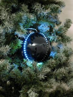Sněhové LED koule, 8 cm, černá, 5 ks