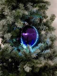 Sněhové LED koule, 8 cm, fialová, 5 ks
