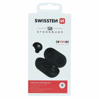 Bluetooth bezdrátová sluchátka Swissten Stonebuds - černá