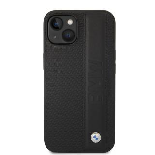 BMW Signature Leather Big Logo Zadní Kryt pro iPhone 14 Black