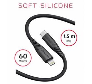 Datový Kabel Swissten Soft Silicone USB-C / Lightning 1,5 M 60W Černý