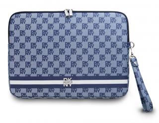 DKNY PU Leather Checkered Pattern and Stripe Obal na Notebook 13/14" - modrá