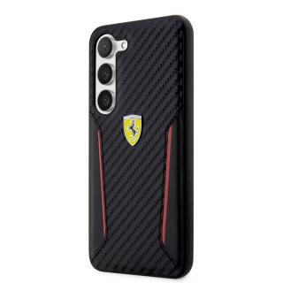 Ferrari PU Carbon Zadní Kryt pro Samsung Galaxy S23+ Black