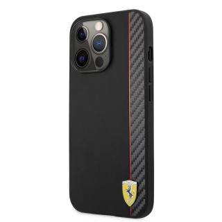 Ferrari Smooth and Carbon Effect Zadní Kryt pro iPhone 13 Pro Black