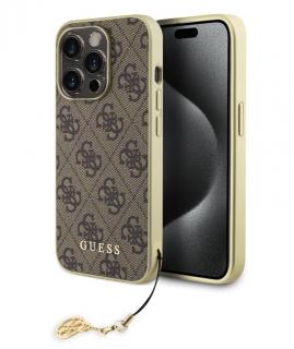Guess 4G Charm Zadní Kryt pro iPhone 15 Pro Brown