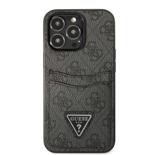Guess 4G Saffiano Double Card Zadní Kryt pro iPhone 13 Pro Black