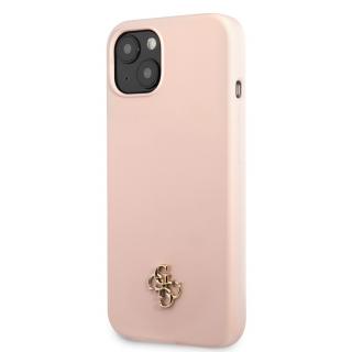 Guess 4G Silicone Metal Logo Zadní Kryt pro iPhone 13 mini Pink